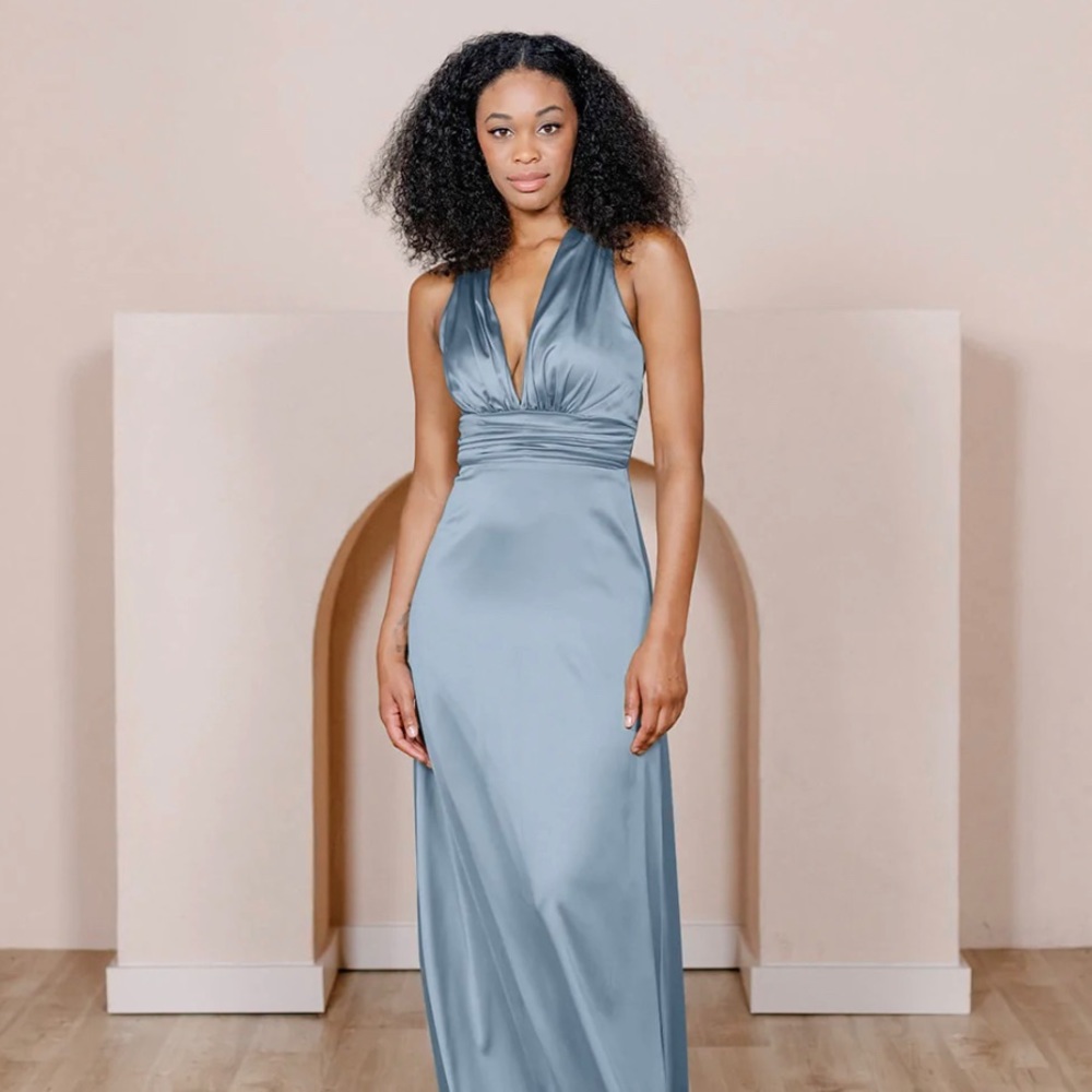 Revelry Dylan Satin Dress French Blue